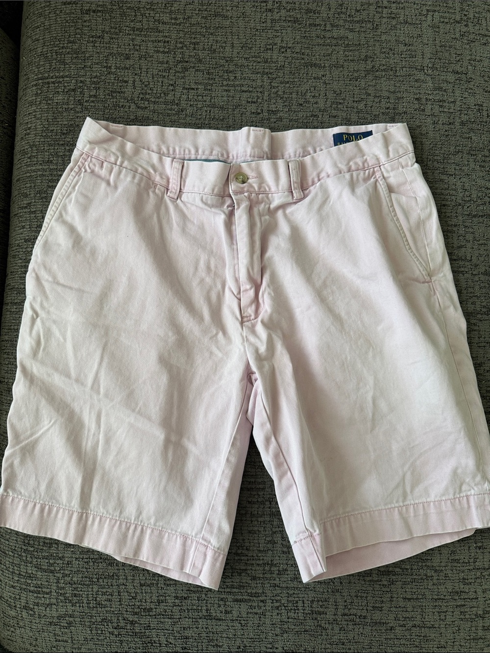 Polo by Ralph Lauren Men’s Size 34 Pale Pink Flat Front Cotton Chino Shorts